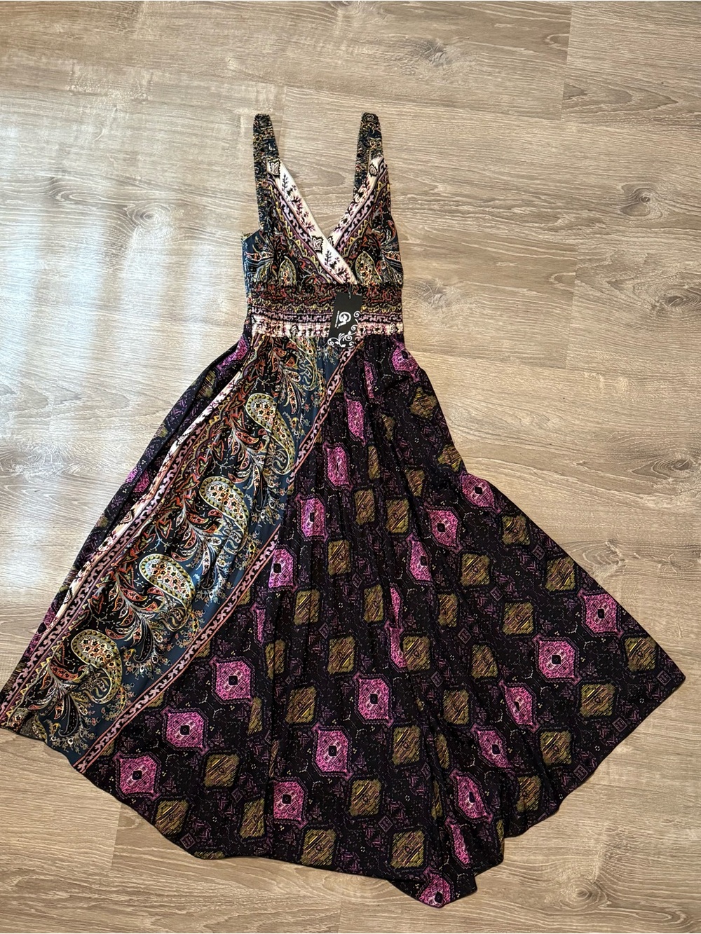Bohemian Indian V-Neck Paisley Dress